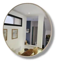Comprar Espejo Redondo 80cm Circular T\u002Fhierro Baño Marco Decorativo Marco Blanco
