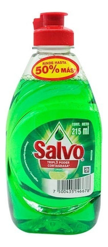 Jabón Líquido Lavatrastes Salvo Limón Mini Botella 215ml