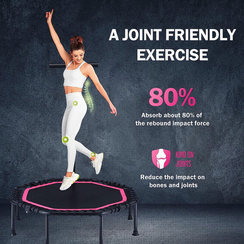 Trampolín Brincolín Aeróbico Fitness Con Mango Ajustable48in