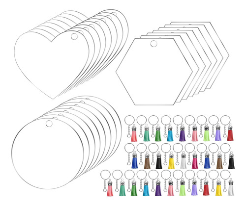 Llaveros Acrílicos Blanco Adornos, Juego De 120 Llaver...