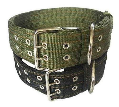 Pesp Dog Metal Buckle Double 2-rows Belt Strap Adjustable C