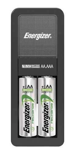 Imagen 2 de 6 de Cargador De Pilas Aa O Aaa Energizer + 2 Pilas Aa 1300mah