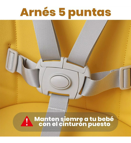 Silla De Comer 2 Alturas Cubiertas Cambiables Y Cinturón