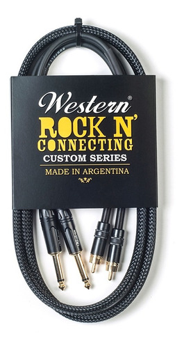 Cable Audio Mallado Western - 2 Rca A 2 Plug 1/4 - 1,5mts