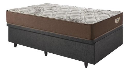 Base Box Baú 96x203 Linho Cinza Com Colchão Relax Adorabile