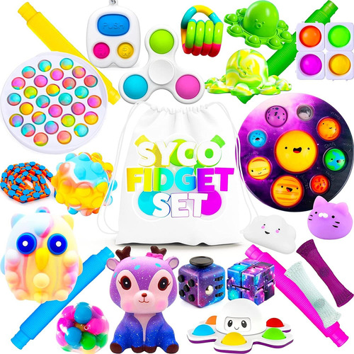 Set, Fidget Toy Pack 26 Piezas,  , Pop It Fidget, Squee...