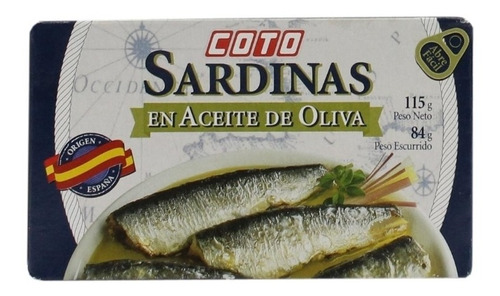 Sardinas En Aceite De Oliva 3 Latas De   X 115 Gr  C/u Envio