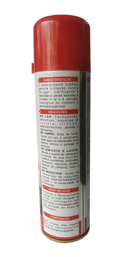 Imagem 4 de 5 de Óleo Spray Desengripante E Antiferrugem Lub Fast 300ml