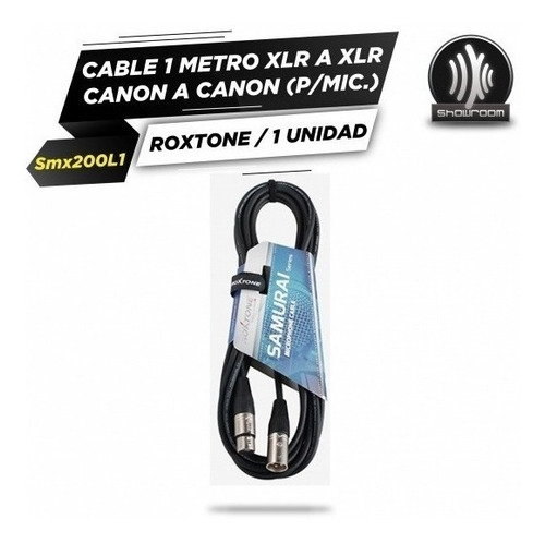 Imagen 2 de 7 de Cable Xlr (canon) 1 Metro Balanceado Roxtone Smx200l1