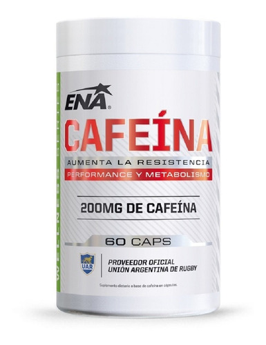 Cafeína Ena Suplemento Dietario Aumenta Resistencia 60 Caps