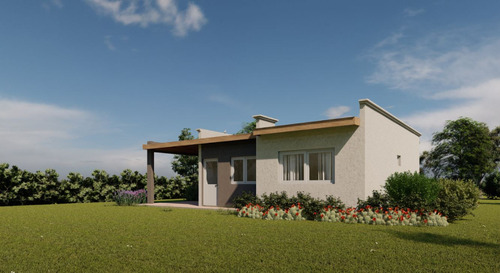 Estupenda Casa Estilo Minimalista (mod. Huenu) A Construir - 2 Dormitorios Con Galería Opcional - En Ladrillos Y Hormigón - No Son Prefabricadas