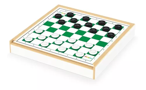 Jogo De Ludo E Damas Com Tabuleiro Em Madeira - Junges