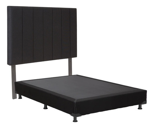 Cabecera Matrimonial Dicasa Argos Negro + Box Dicasa Black