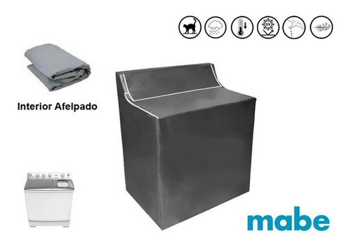 Cobertura Para Lavadora Mabe Doble Tina Afelpada 18 Kg