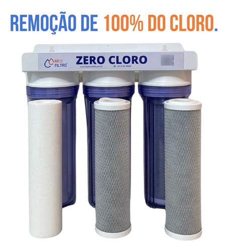 Purificador Água Elimina 100% Cloro Zero Cloro 3 Estágios Cor Transparente N/a