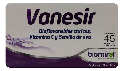 Vanesir Caja C/45 Tabsletas De 500 Mg C/u Suplemento