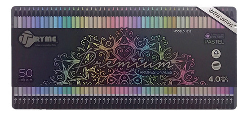Lápices De Colores Pastel 4.0mm Triangulares C/50 Pzs
