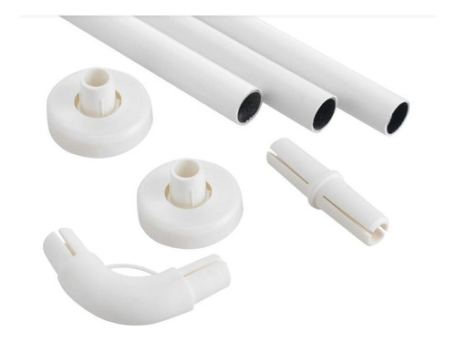 Kit De Barra Para Cortina Baño 7 Piezas Pvc