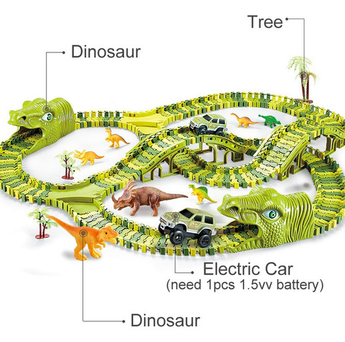 289pcs Jellydog Dinosaurio Tracks Juegos, Dinos Pistas