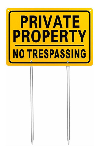 Kichwit Private Property No Trespassing Yard Sign Aluminio 1