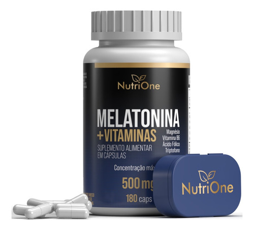 Melatonina 180 Cápsulas + Triptofano + Vitaminas - Nutrione Sabor Sem Sabor