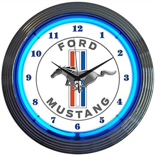 Neonetics - Reloj De Pared Para Ford Mustang (neón, 15.0 In)