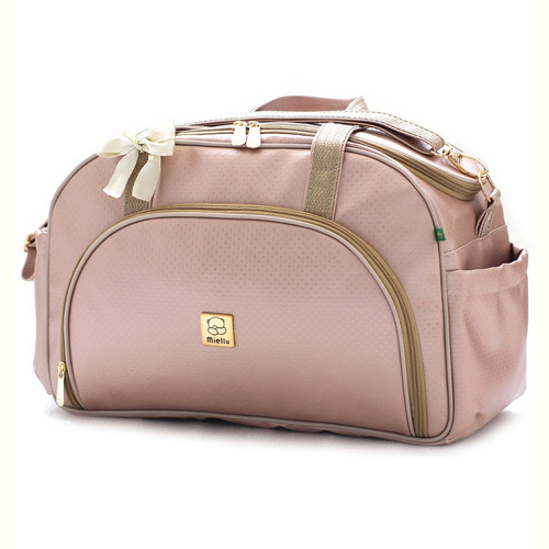 Bolsa Maternidade Grande Bebe Menina Menino Enxoval Miellu Cor Ouro rosa