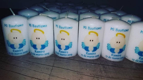 Velas Personalizadas Bautismo Souvenir , 15 Años Y Más...