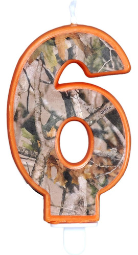 Next Camo Party - Vela De Cumpleaños De 6 Pulgadas, 1 Unidad