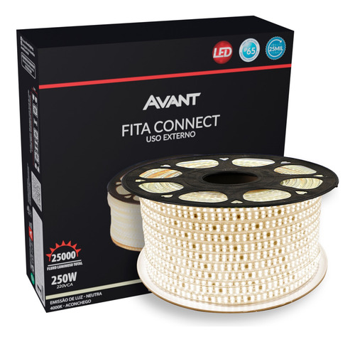 Fita Led Externa Connect 5wm 50m Luz Neutra 4000k 220v Avant