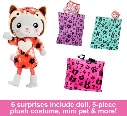 Muñeca Barbie Cutie Reveal Disfraz Cat Like Panda De Peluche