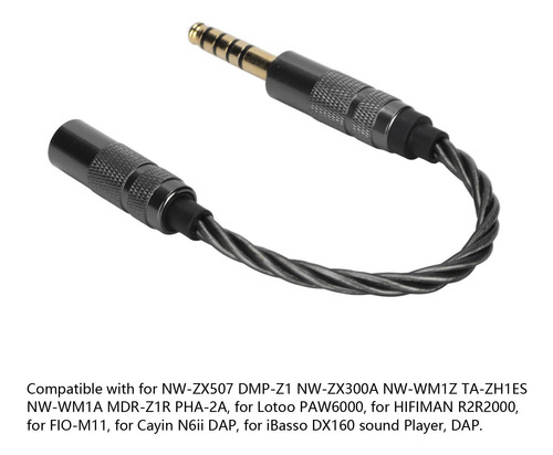 Imagen 4 de 10 de Estéreo De 4,4 Mm A 3,5 Mm Equilibrado Cable Adaptador Hembr