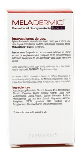 Imagen 7 de 7 de Crema Aclaradora Despigmentante Meladermic Noche 25gr