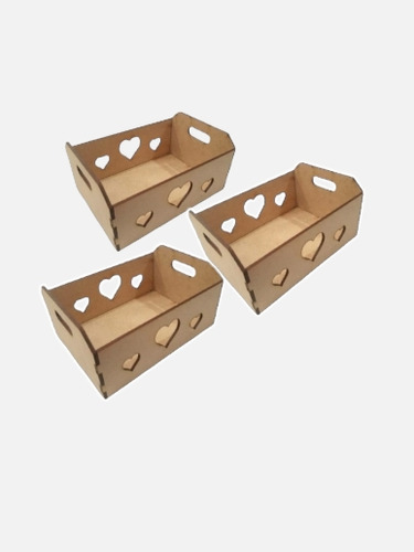 Caixote Coração Mdf Crú 15 Cm 10 Peças 