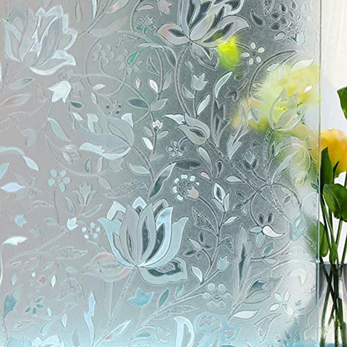 3d Tulip Ventana Decorativa Filmsin Pegamento Frosted Privac