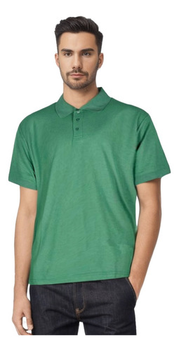 Remera Polo Manga Corta Hombre Verde - Mundo Trabajo