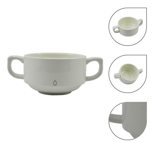 Imagen 1 de 4 de Pocillo Para Café En Porcelana Con Dos Asas.