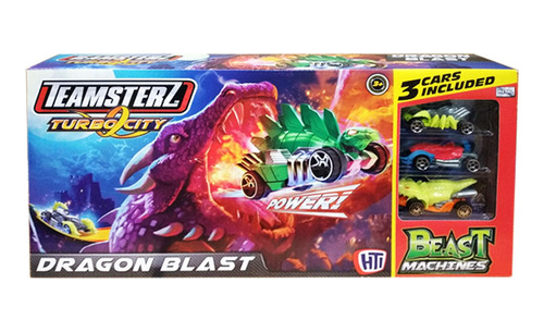 Teamsterz Dragon Blast Pista Recta Con Vehiculo X 3 
