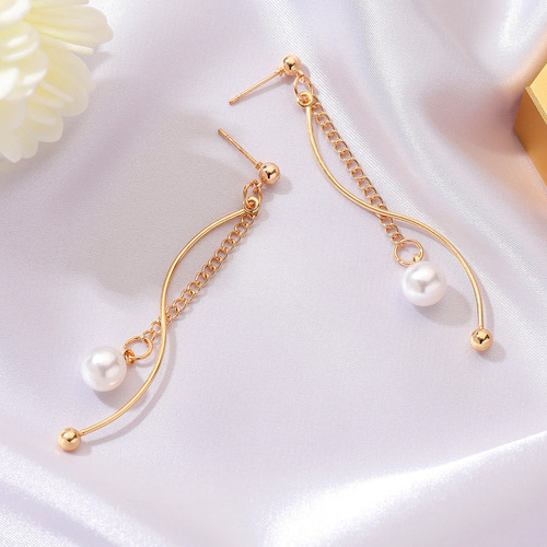 Pendientes De Perlas Con Flecos, Elegantes, Pequeños, Creati