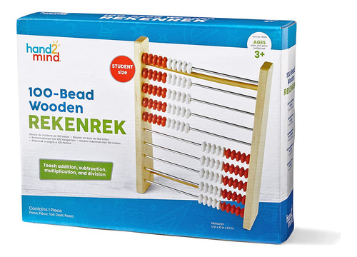 Hand2mind 100 Bead Wooden Rekenrek, Abacus For Kids Math, Ma