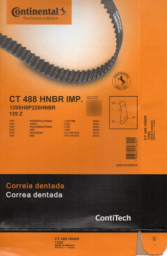 Correa Tiempo Dodge Forza 1.4 8v 129 Dientes 100% Original