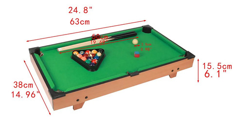 Juego De Mesa De Billar Mesa De 63 Cm X 38 Cm X 15,5 Cm