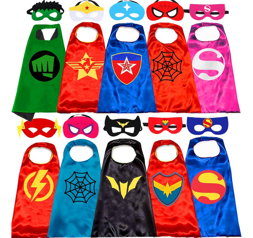 Disfraz De Capas De Superheroes Para Niño Talla 4-10 Años-va