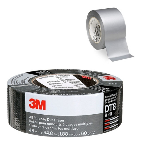 Cinta Multiproposito 3m Duct Tape Silver Dt8 48mm X 22,9mts