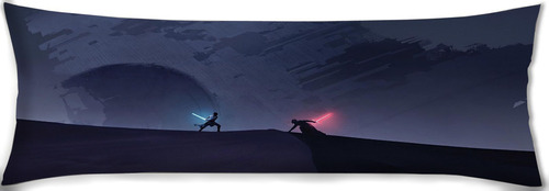 Cojin Almohada Star Wars Pelea Sables Siluetas 35x100cm