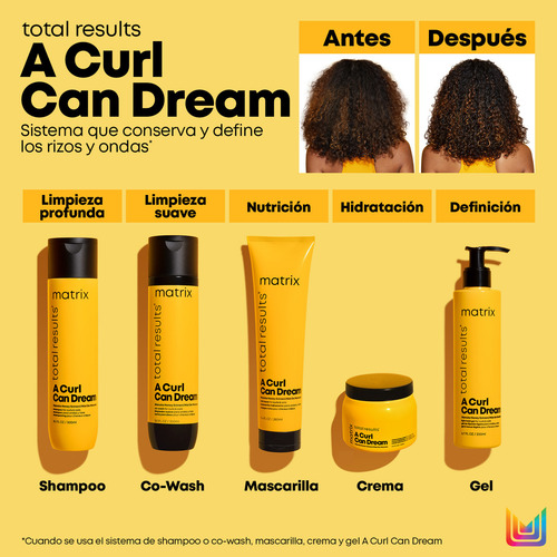 Cowash Limpieza Suave Cabello Rizado A Curl Can Dream 300ml Matrix