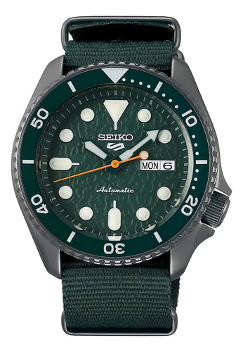 Reloj Automatico Seiko 5 Nato Srpd77 K1 Color de la malla Verde Color del bisel Verde Color del fondo Verde