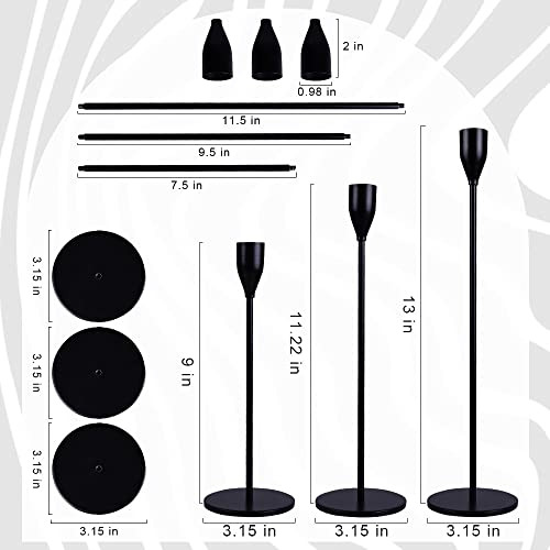 Portavelas Negro, Candelabros Velas Cónicas, Juego De ...