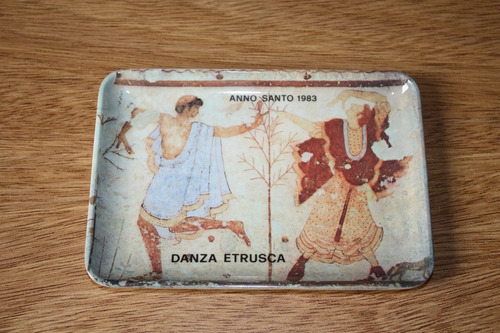 Hermoso Cenicero Melamina Rectangular Italiano Danza Etrusca