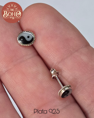 Aro Miniatura Solitario Plata 925 Yin Yang Ovalo Por Unidad